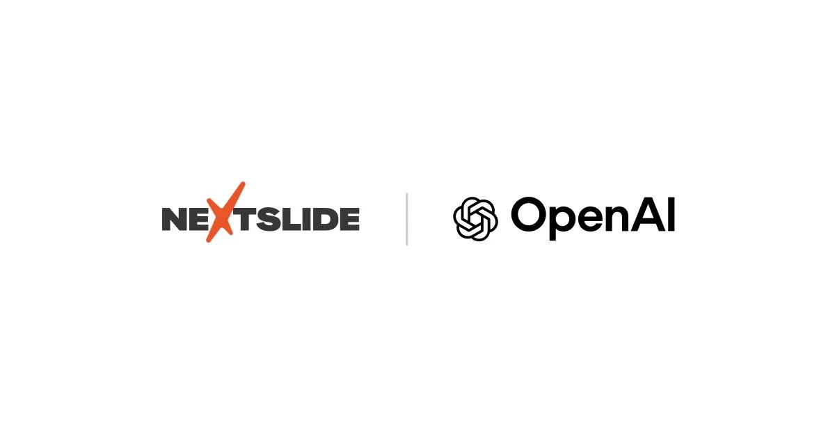 NextSlideがOpenAIに加わったことを伝える告知画像