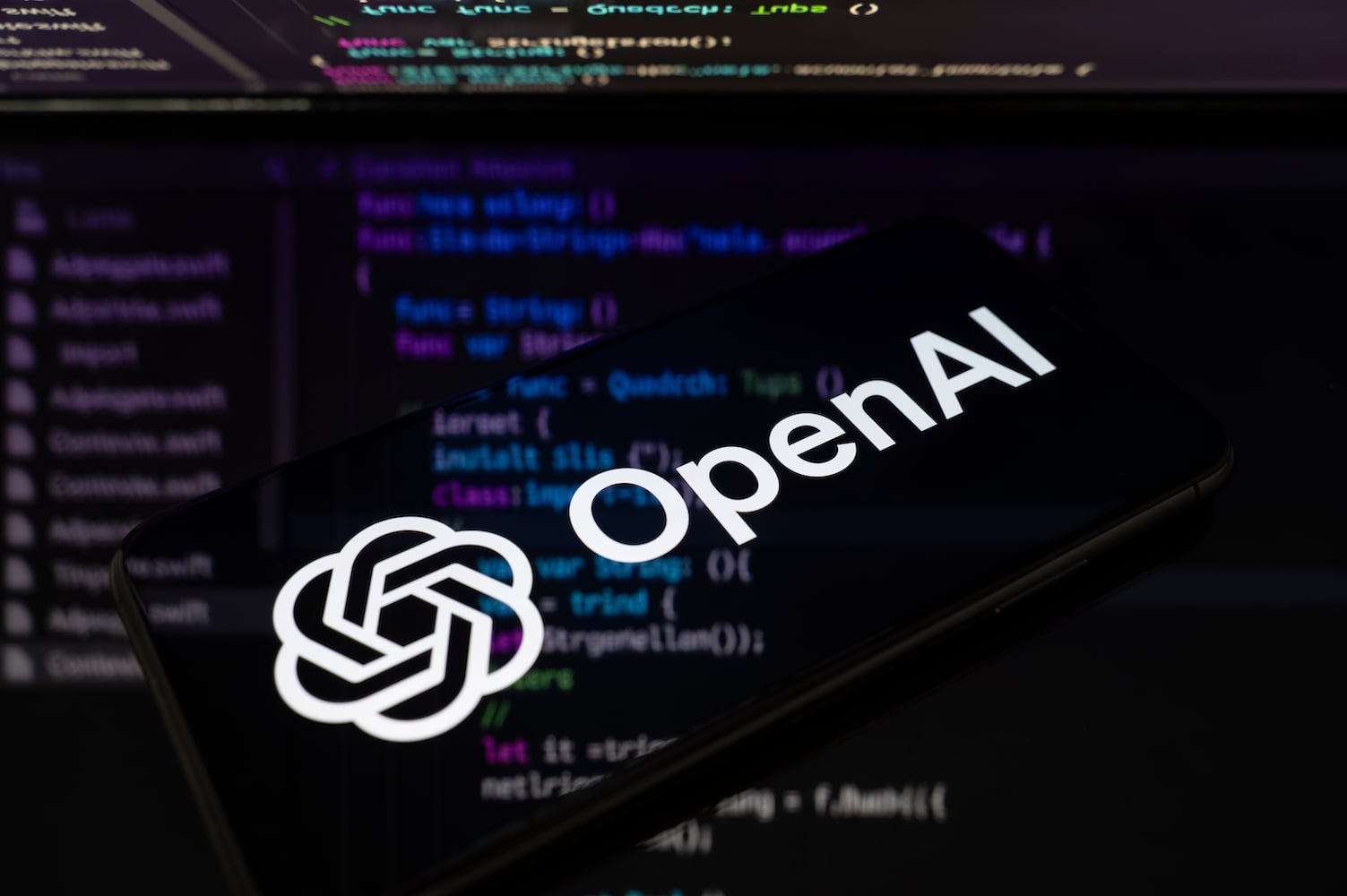 OpenAIのロゴを写したフォトイラスト